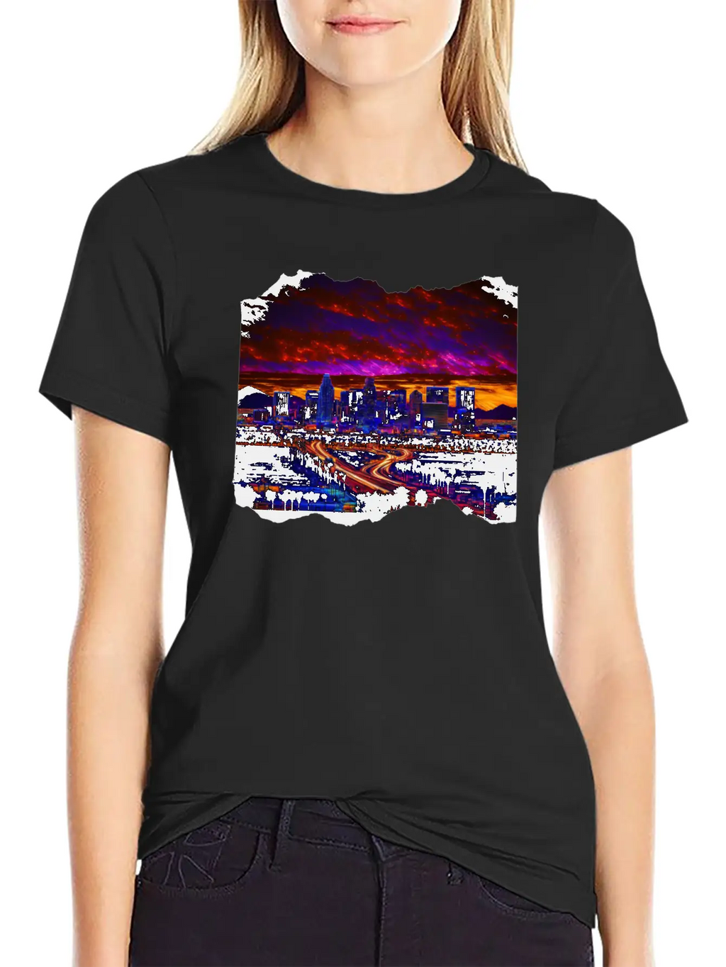 Phoenix Arizona Skyline Neon Desert Nights Classic Cotton Tee – Unisex Comfort For Any Season