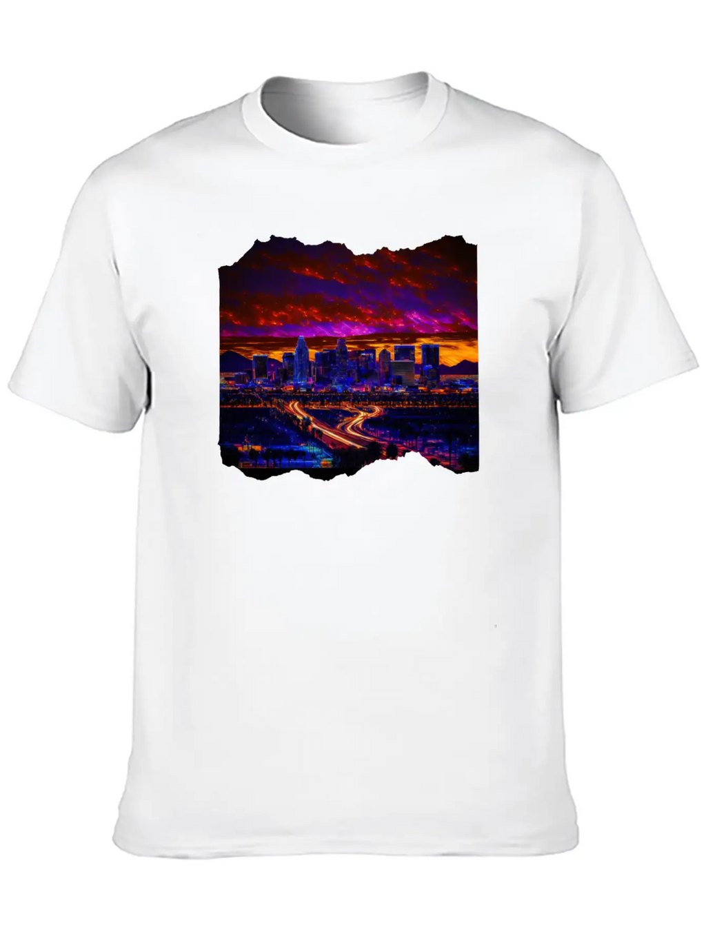 Phoenix Arizona Skyline Neon Desert Nights Classic Cotton Tee – Unisex Comfort For Any Season