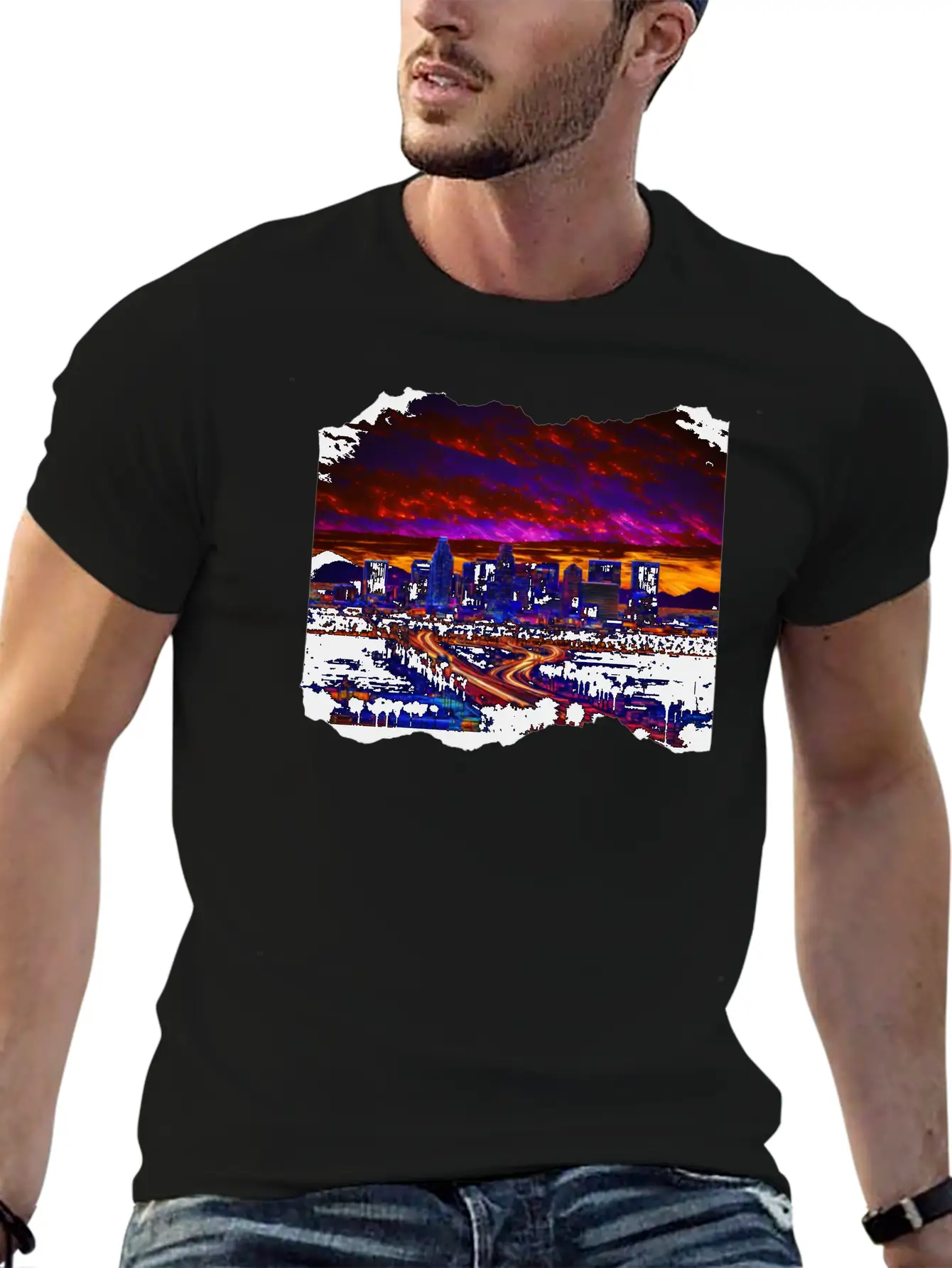 Phoenix Arizona Skyline Neon Desert Nights Classic Cotton Tee – Unisex Comfort For Any Season