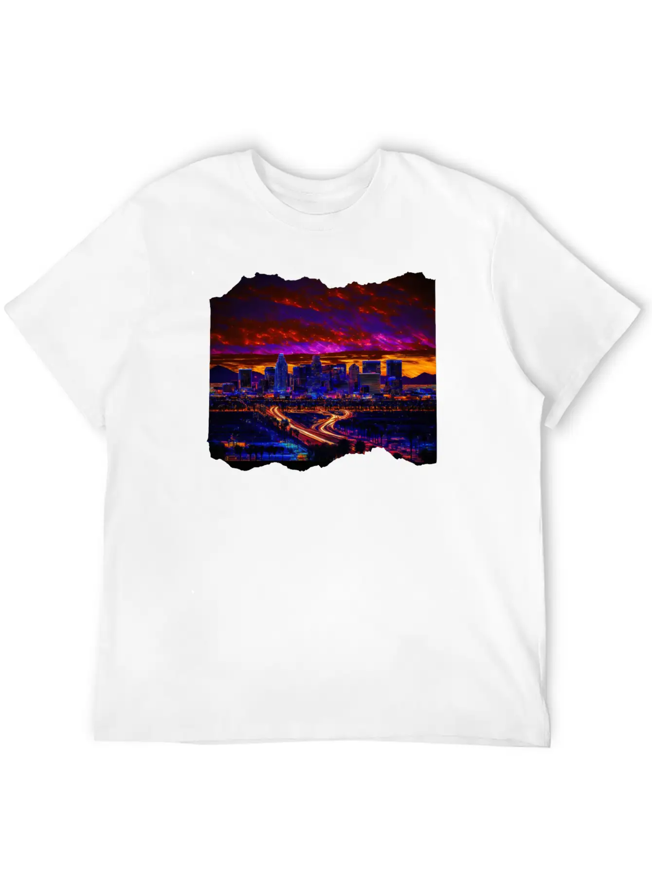 Phoenix Arizona Skyline Neon Desert Nights Classic Cotton Tee – Unisex Comfort For Any Season