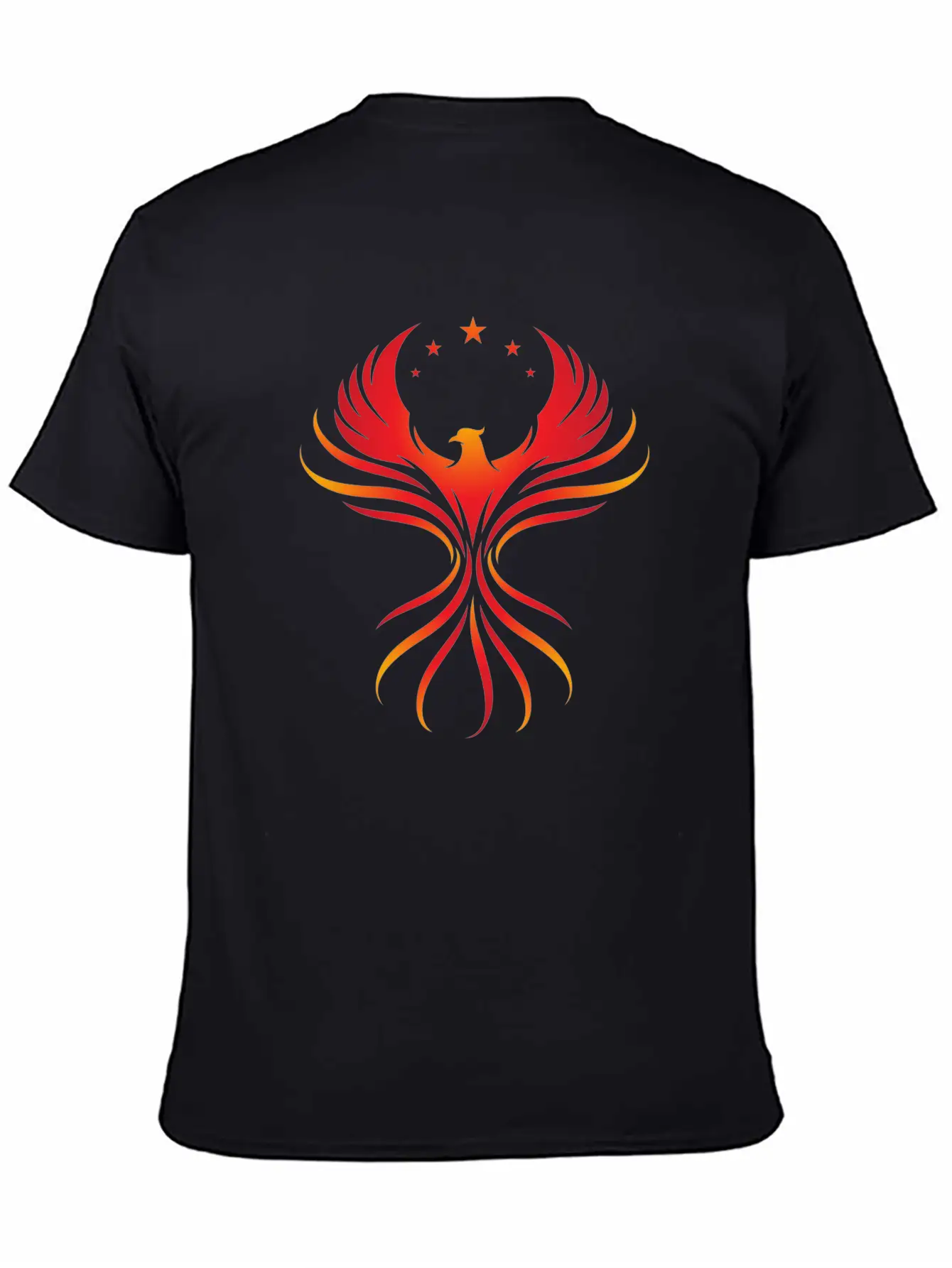 Phoenix Rising: Fiery Bird With Stars Classic Cotton Tee – Unisex Comfort For Any Season