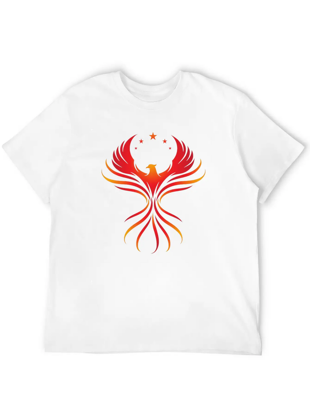 Phoenix Rising: Fiery Bird With Stars Classic Cotton Tee – Unisex Comfort For Any Season