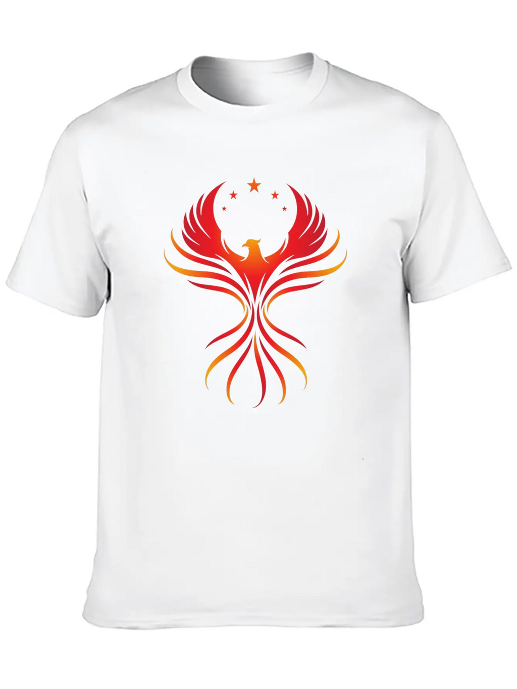 Phoenix Rising: Fiery Bird With Stars Classic Cotton Tee – Unisex Comfort For Any Season