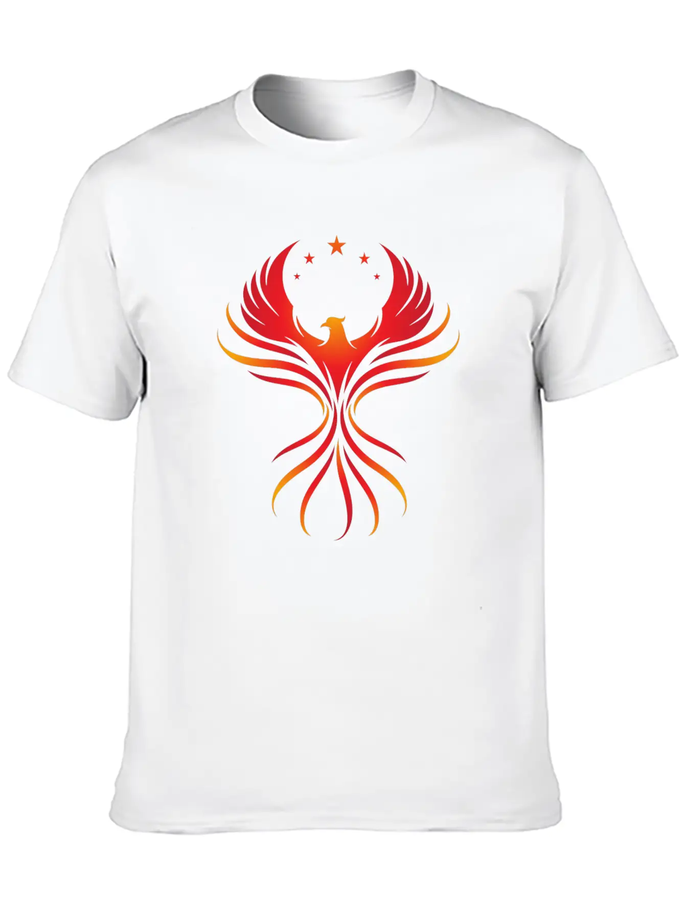 Phoenix Rising: Fiery Bird With Stars Classic Cotton Tee – Unisex Comfort For Any Season