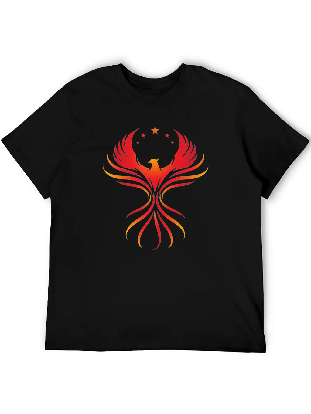 Phoenix Rising: Fiery Bird With Stars Classic Cotton Tee – Unisex Comfort For Any Season