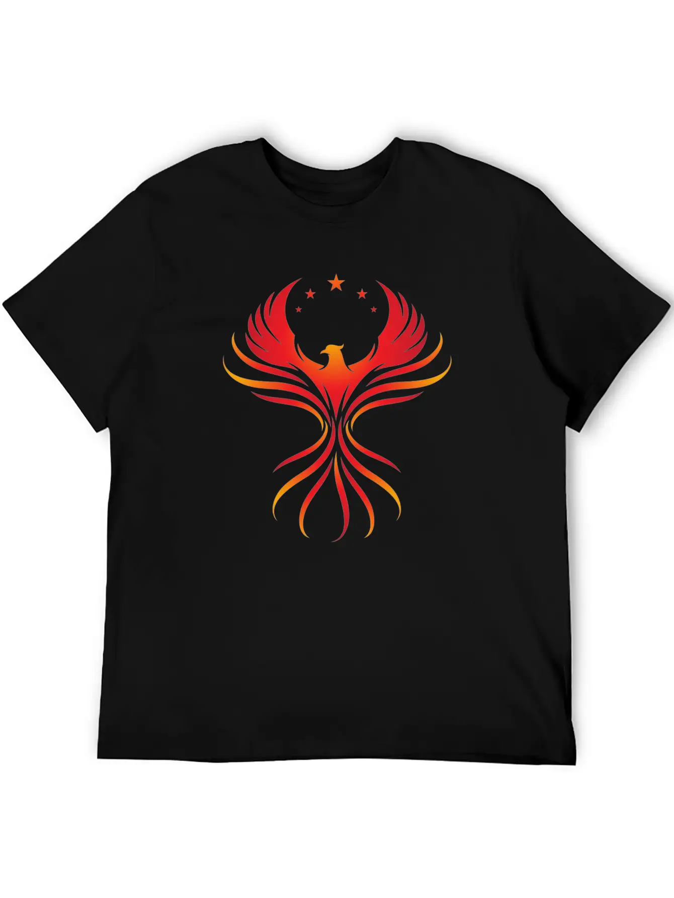 Phoenix Rising: Fiery Bird With Stars Classic Cotton Tee – Unisex Comfort For Any Season