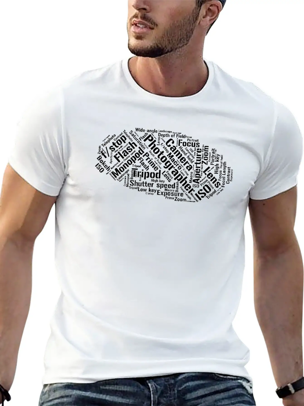 Photographer Word Cloud Basic Graphic T-Shirt – Daily Comfort In Soft Cotton