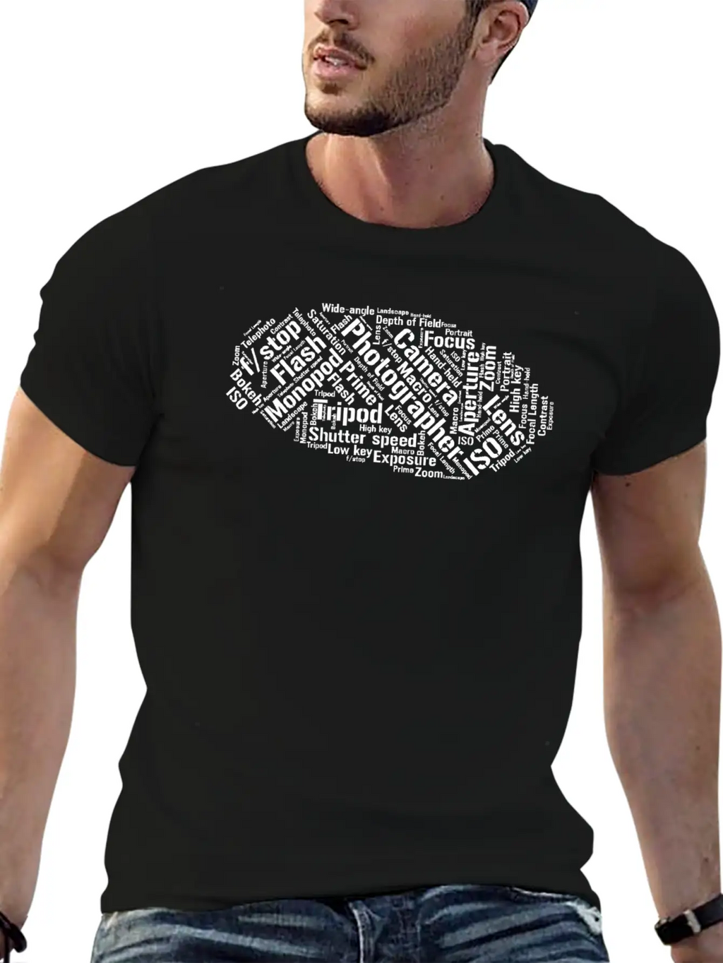 Photographer Word Cloud Basic Graphic T-Shirt – Daily Comfort In Soft Cotton