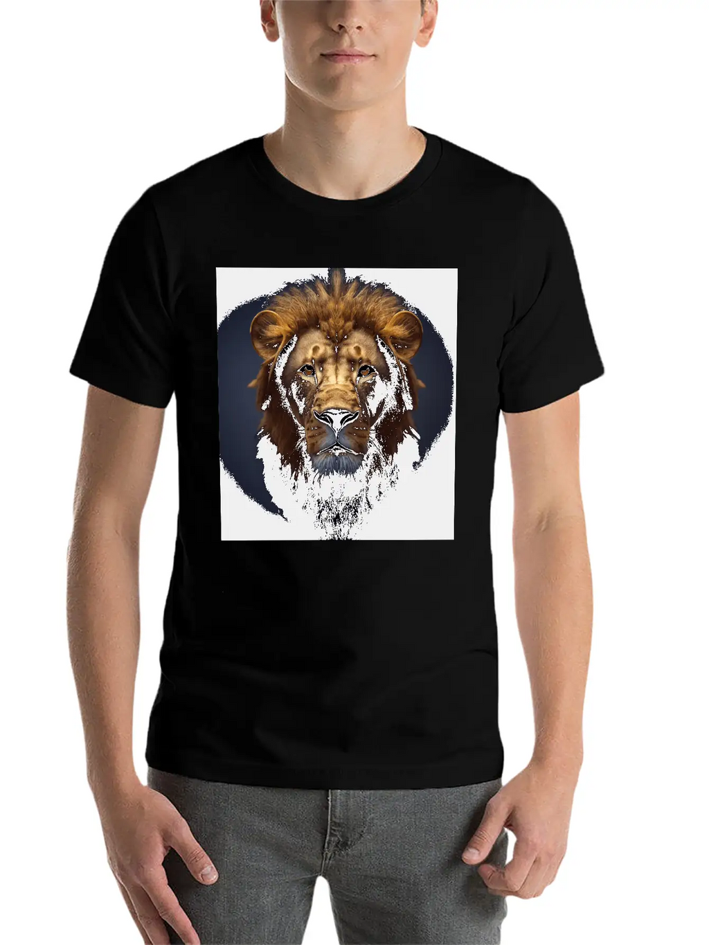 Photorealistic Male Lion Version 3 Breathable Graphic T-Shirt – Perfect For Casual Days