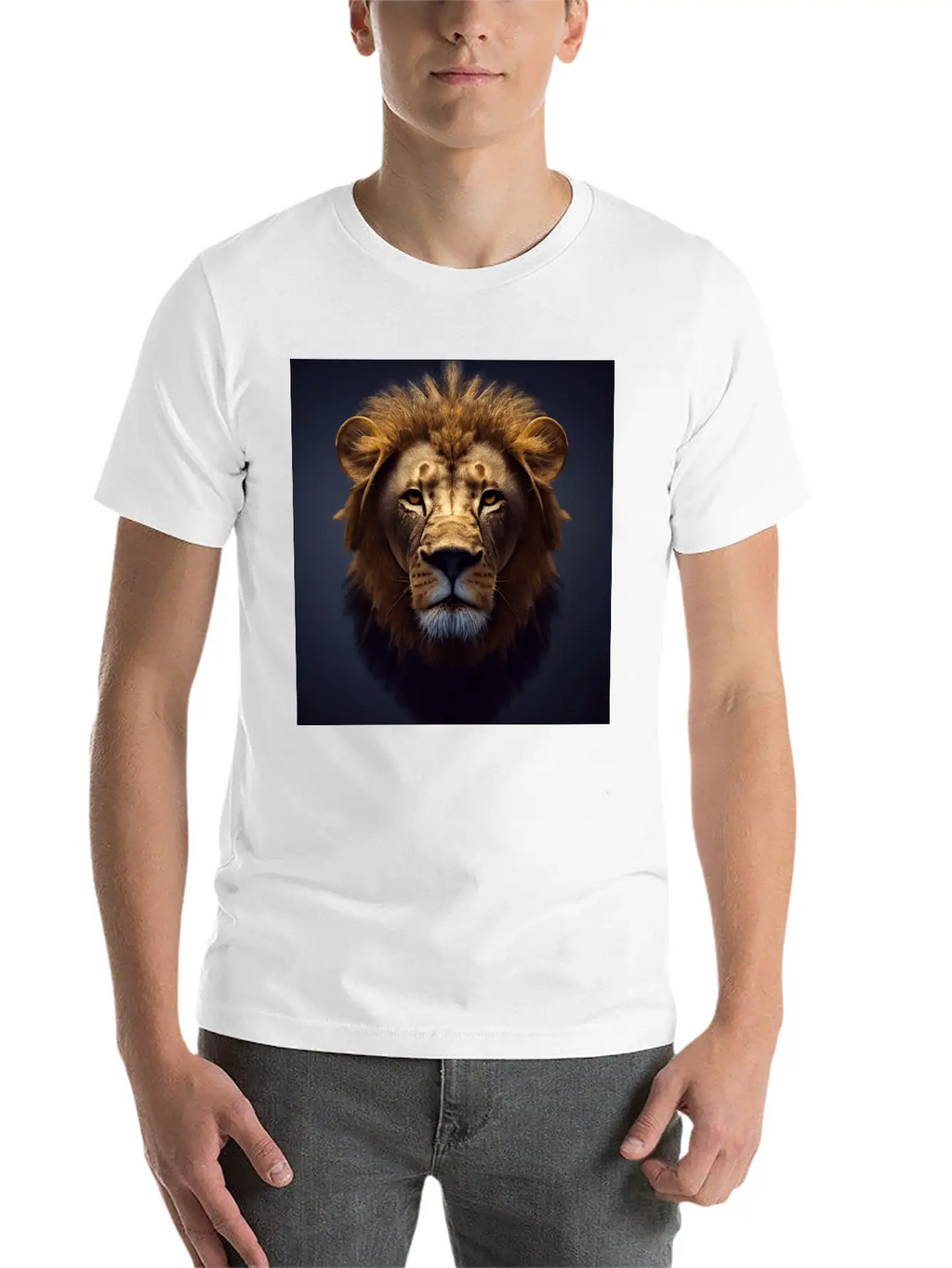 Photorealistic Male Lion Version 3 Breathable Graphic T-Shirt – Perfect For Casual Days