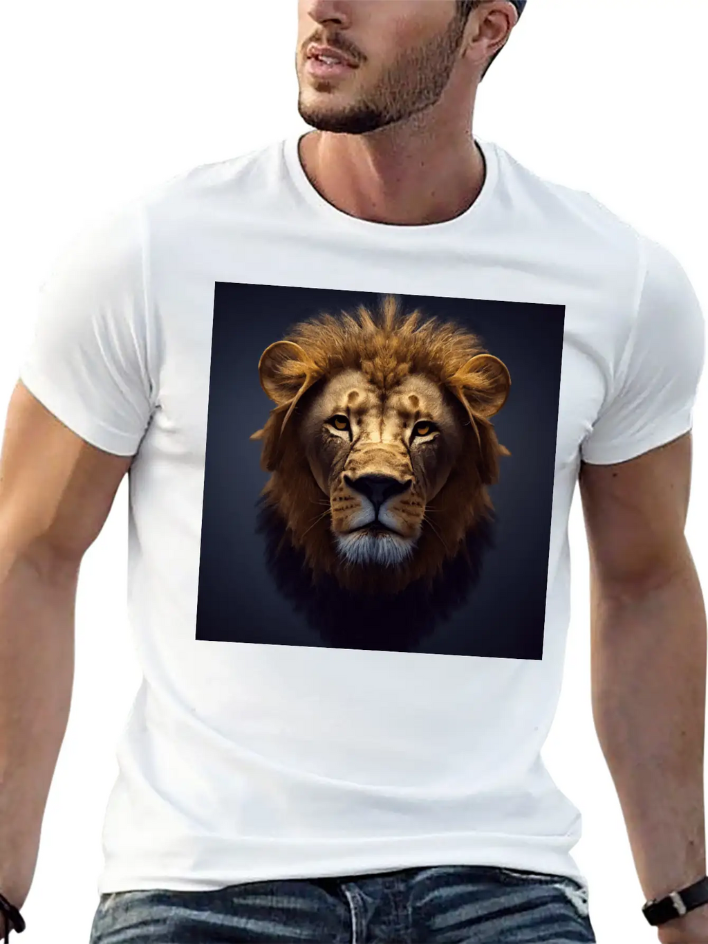 Photorealistic Male Lion Version 3 Breathable Graphic T-Shirt – Perfect For Casual Days