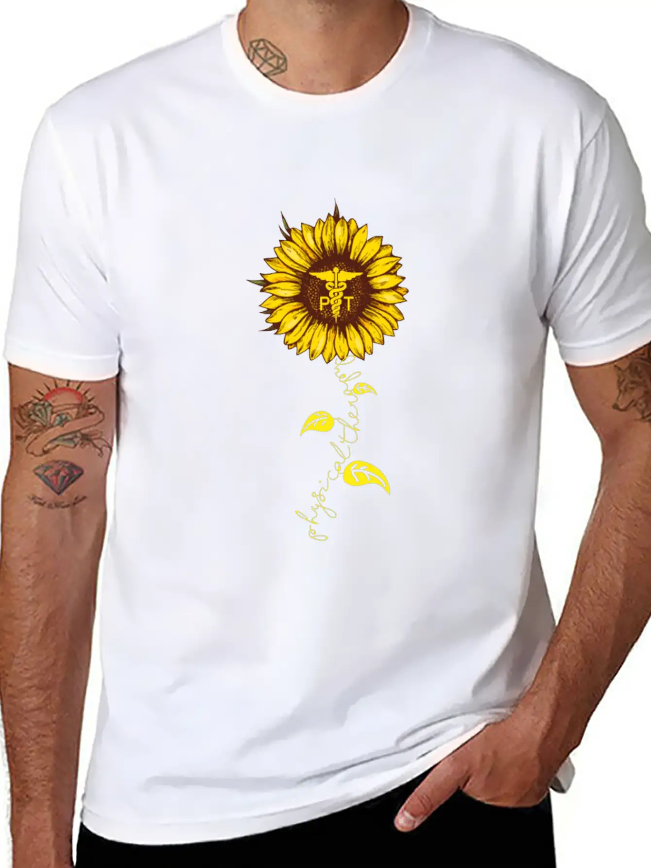 Physical Therapy Sunflower Essential Cotton Tee For Daily Outfits – Unisex Style