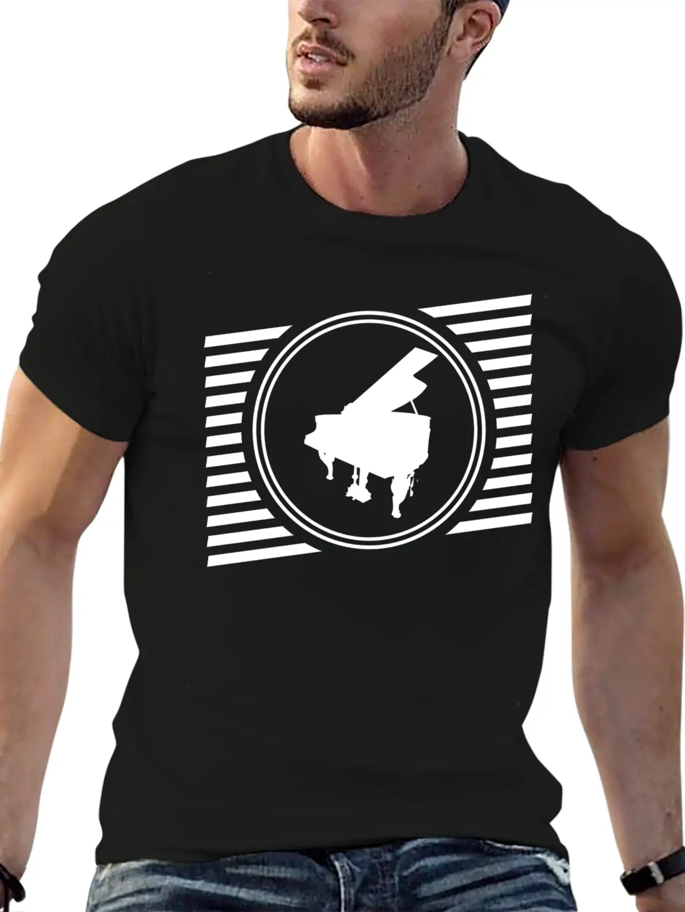 Piano Breathable Graphic T-Shirt – Perfect For Casual Days