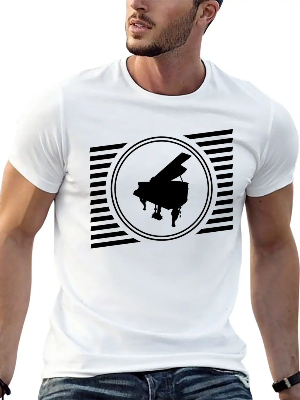 Piano Breathable Graphic T-Shirt – Perfect For Casual Days