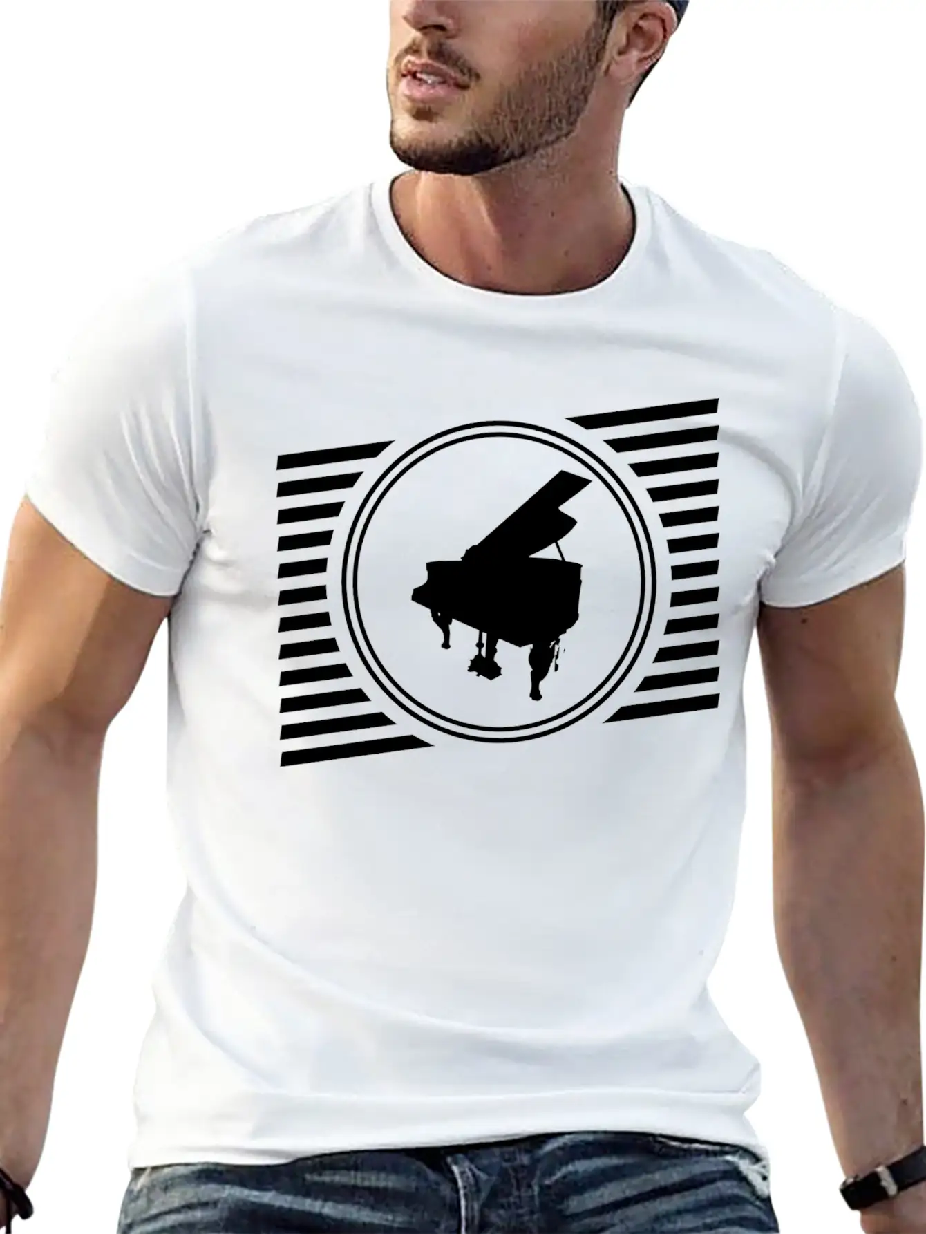 Piano Breathable Graphic T-Shirt – Perfect For Casual Days