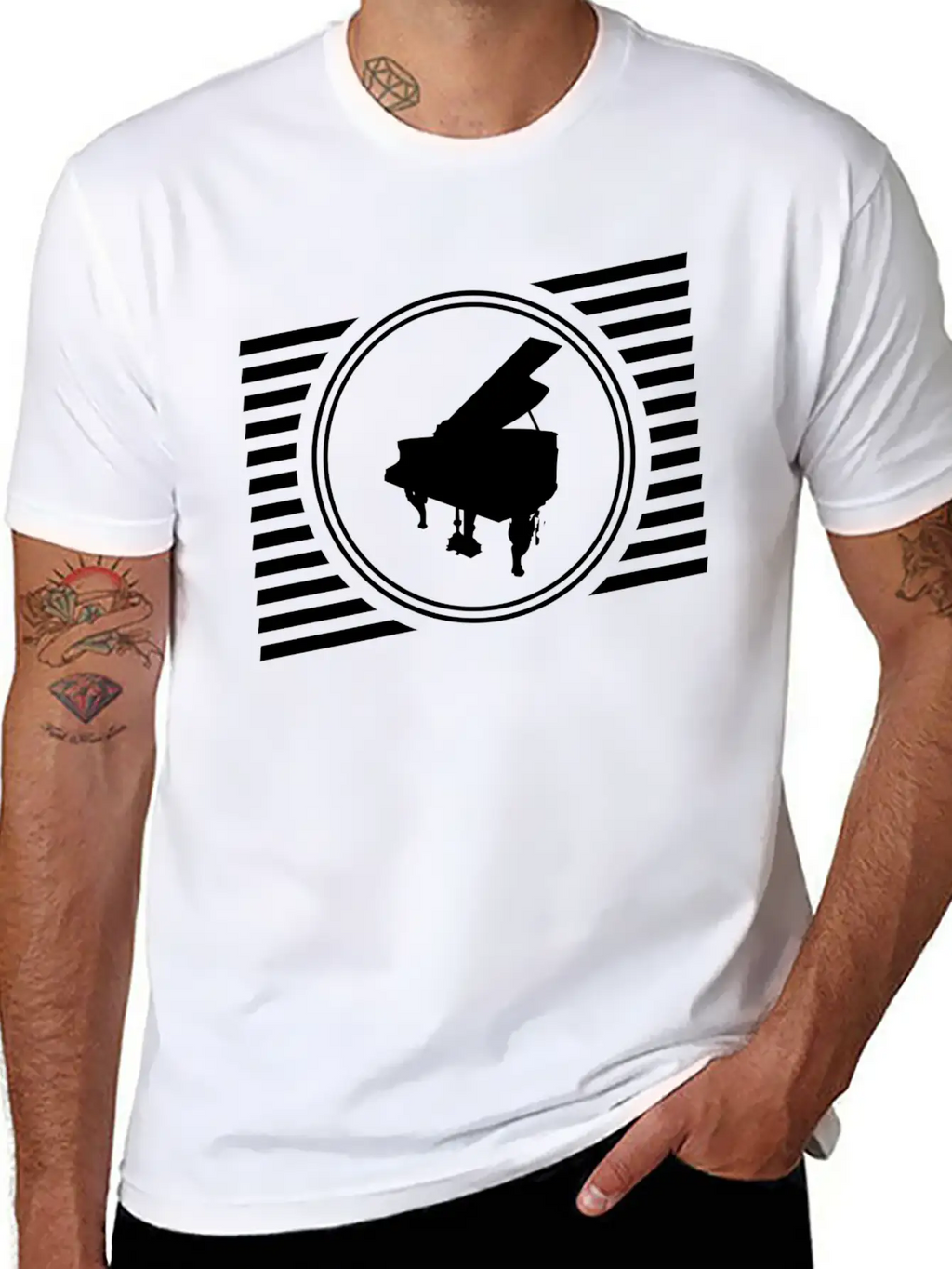 Piano Breathable Graphic T-Shirt – Perfect For Casual Days