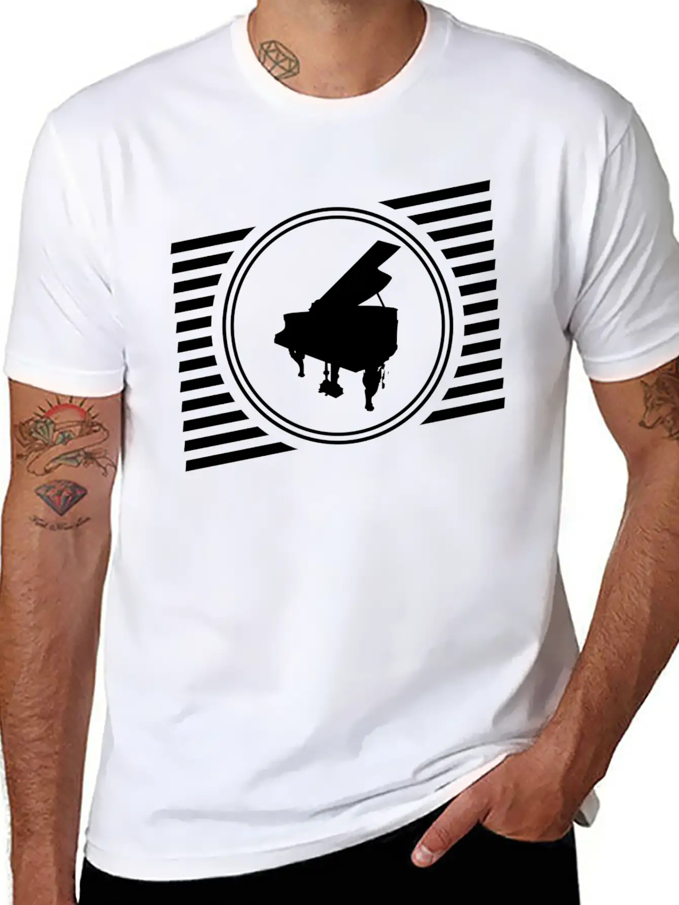 Piano Breathable Graphic T-Shirt – Perfect For Casual Days