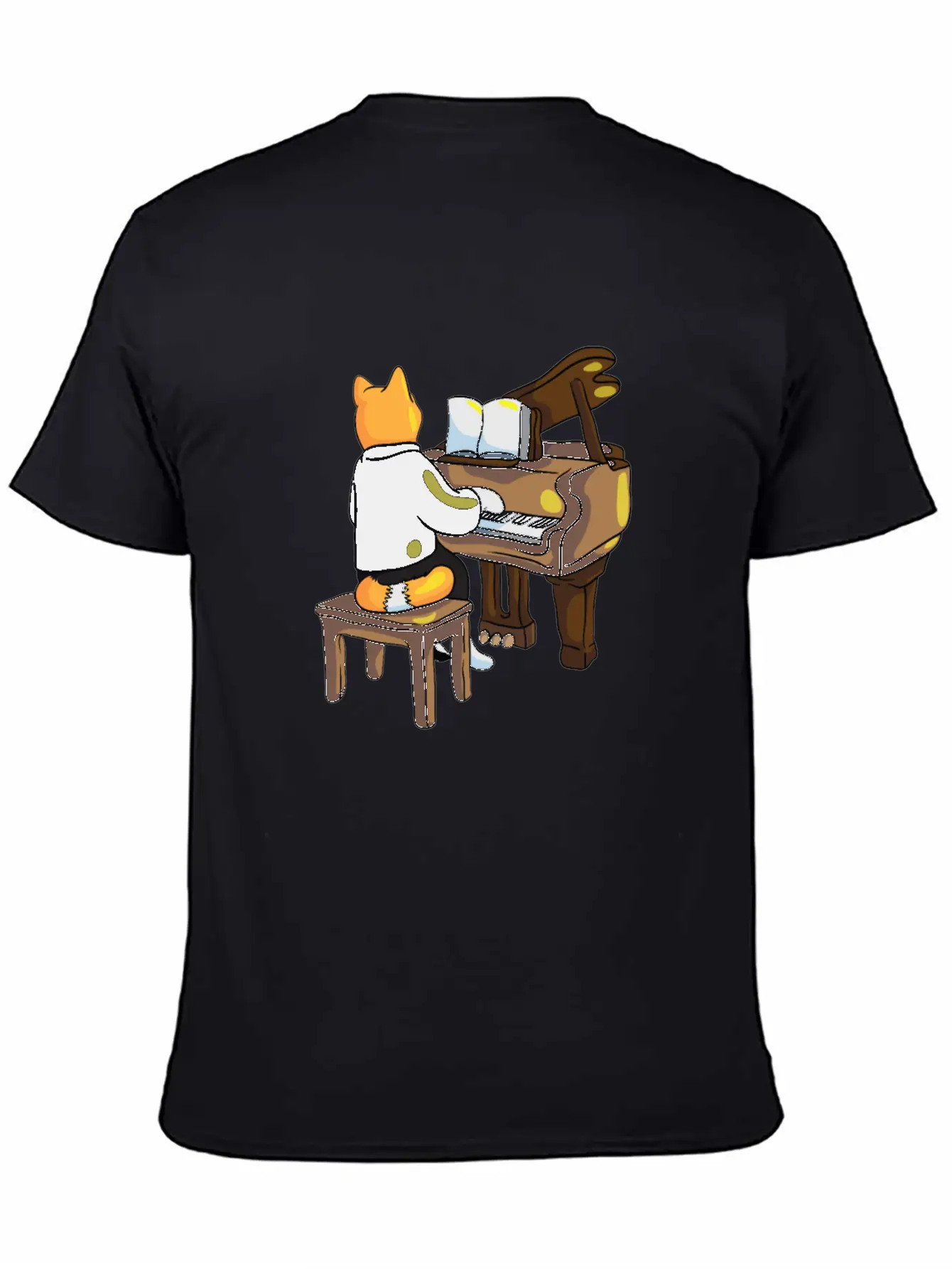 Piano Cat Classic Cotton Tee – Unisex Comfort For Any Season