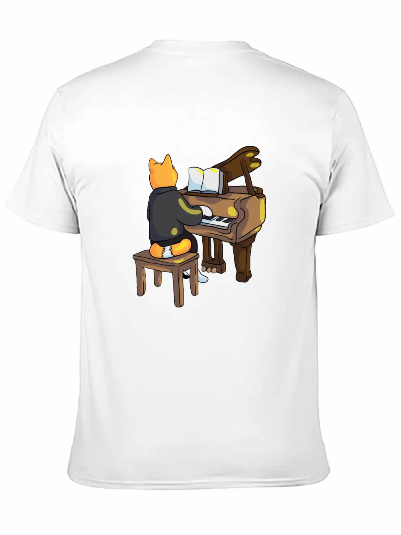 Piano Cat Classic Cotton Tee – Unisex Comfort For Any Season