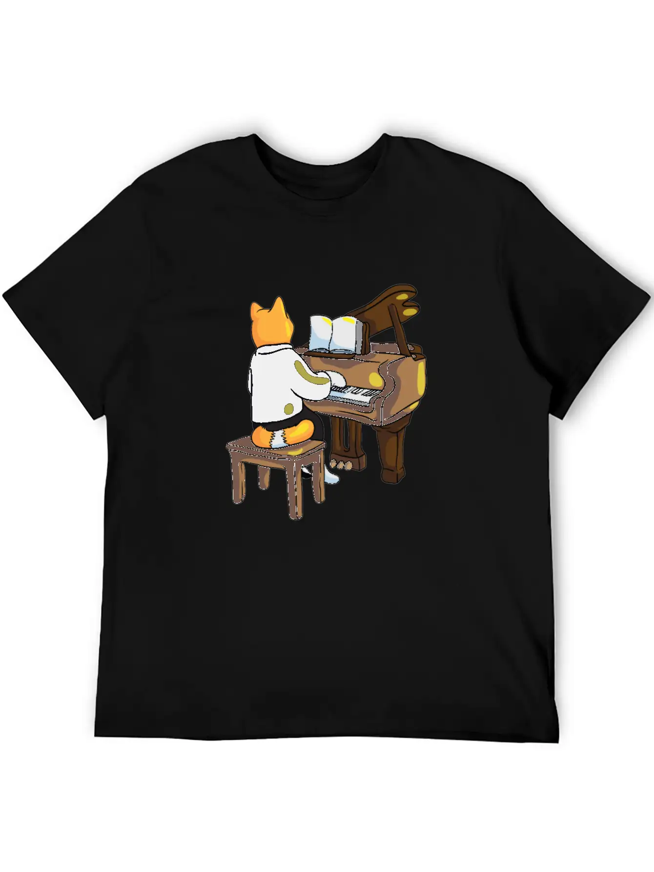 Piano Cat Classic Cotton Tee – Unisex Comfort For Any Season
