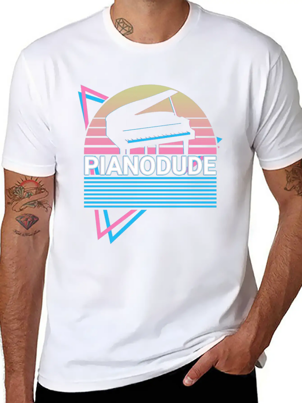 Piano Dude Keyboard Piano Retro Classic Cotton Tee – Unisex Comfort For Any Season