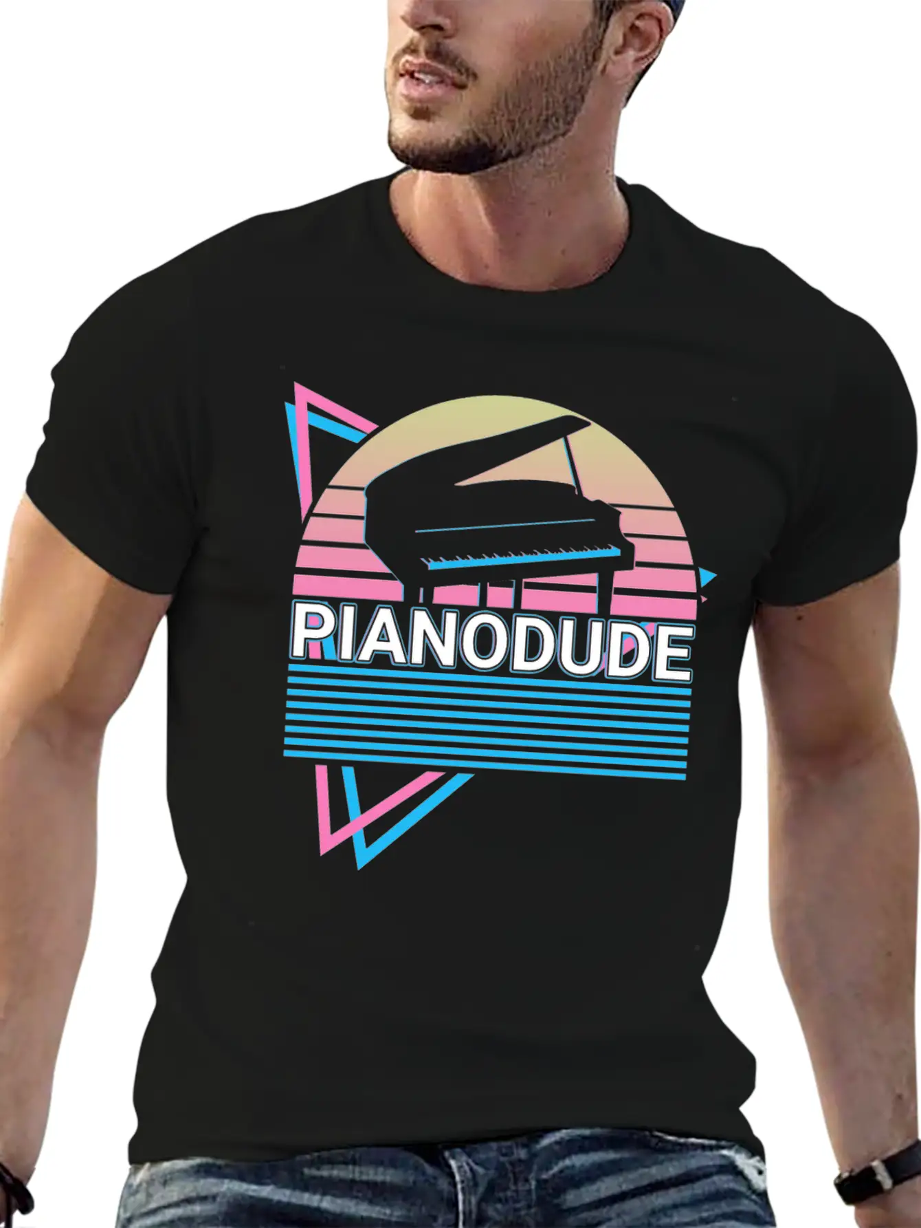Piano Dude Keyboard Piano Retro Classic Cotton Tee – Unisex Comfort For Any Season