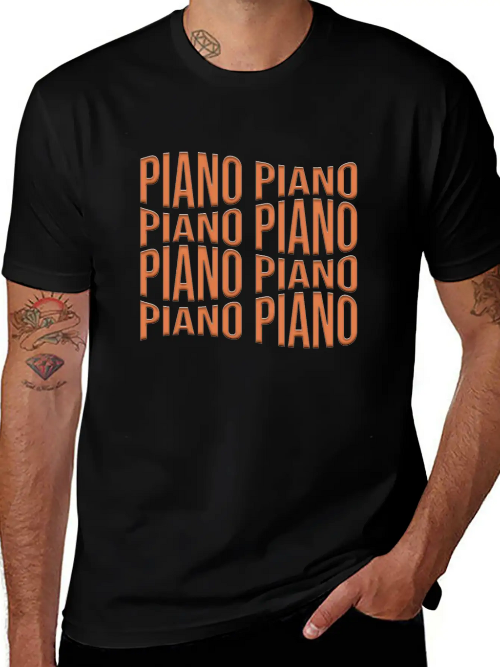 Piano Essential Cotton Tee For Daily Outfits – Unisex Style