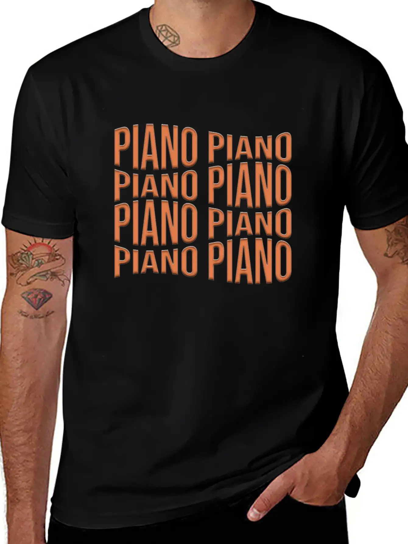 Piano Essential Cotton Tee For Daily Outfits – Unisex Style