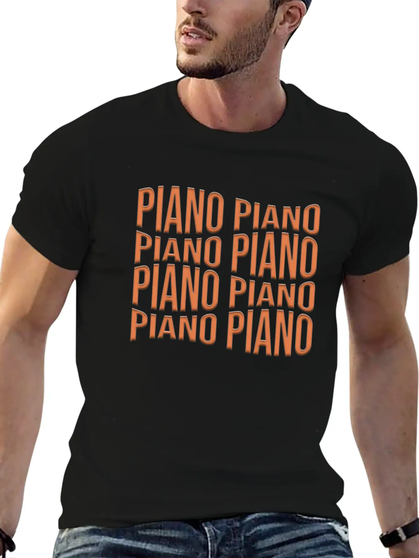 Piano Essential Cotton Tee For Daily Outfits – Unisex Style