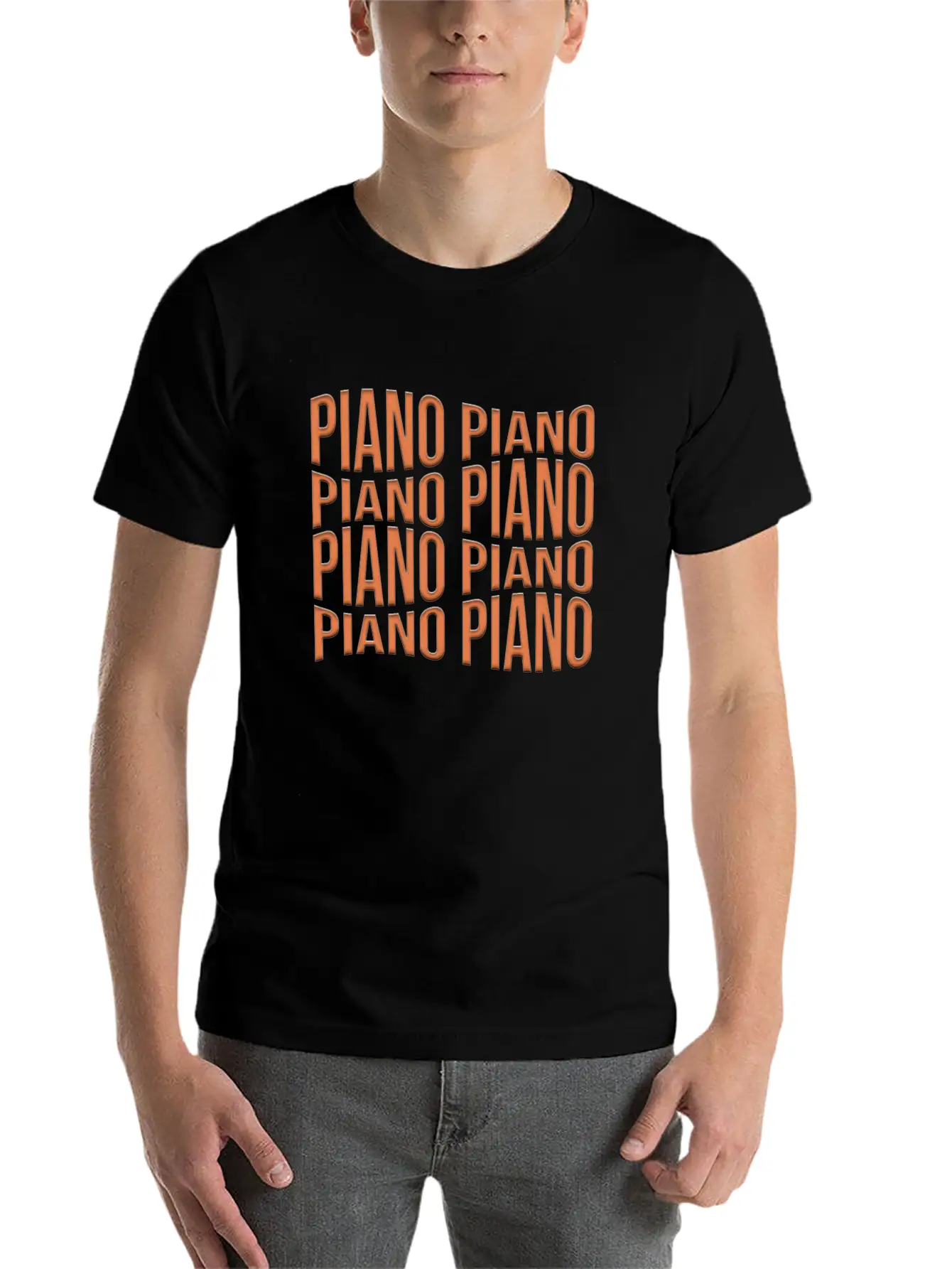 Piano Essential Cotton Tee For Daily Outfits – Unisex Style