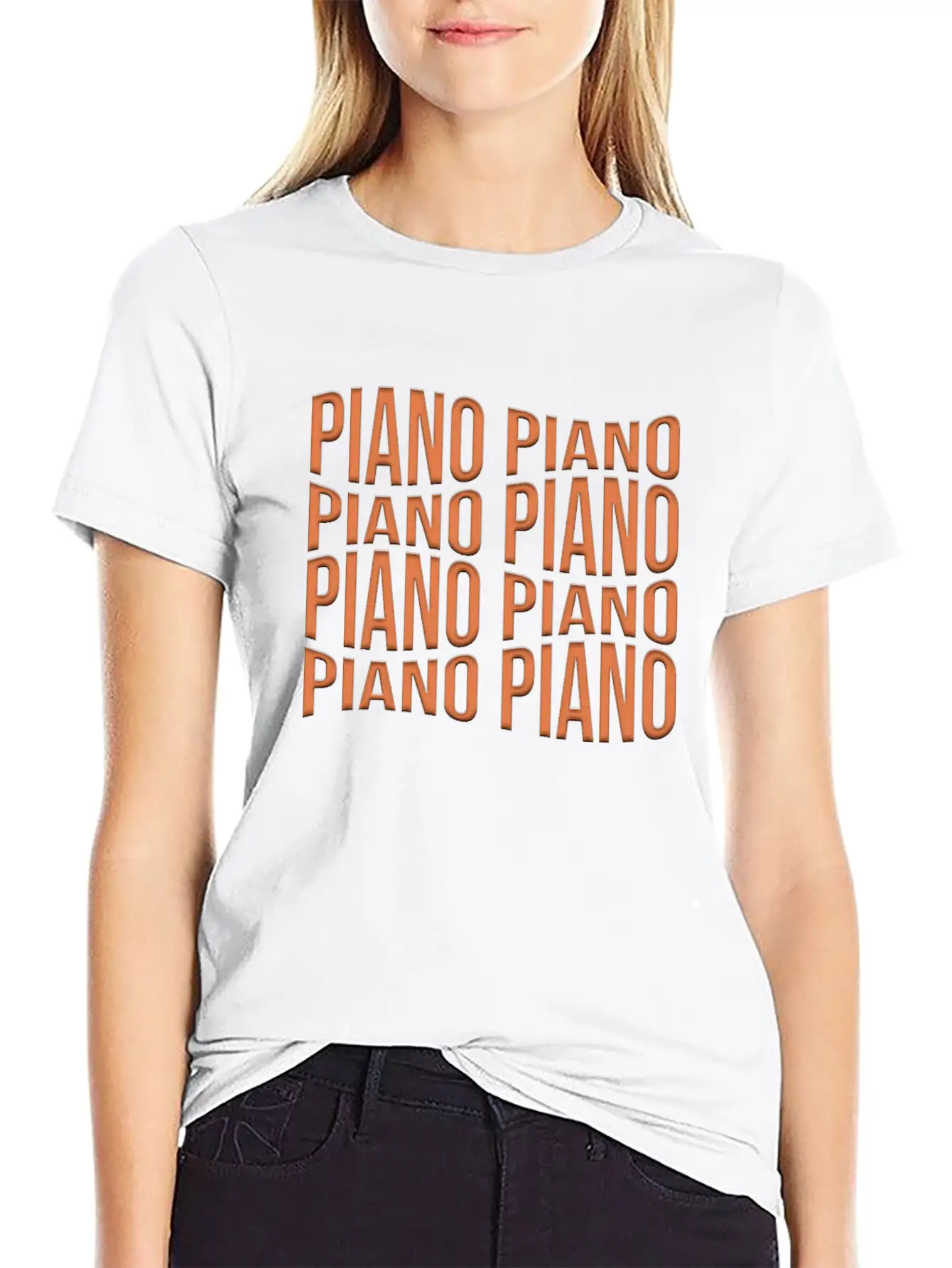 Piano Essential Cotton Tee For Daily Outfits – Unisex Style