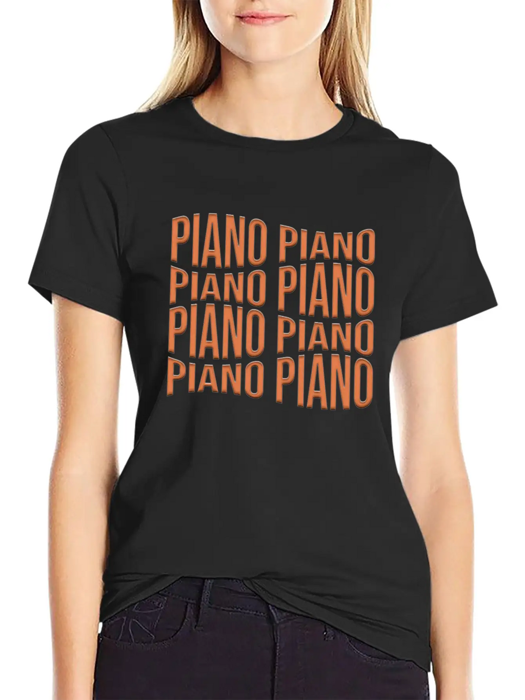 Piano Essential Cotton Tee For Daily Outfits – Unisex Style