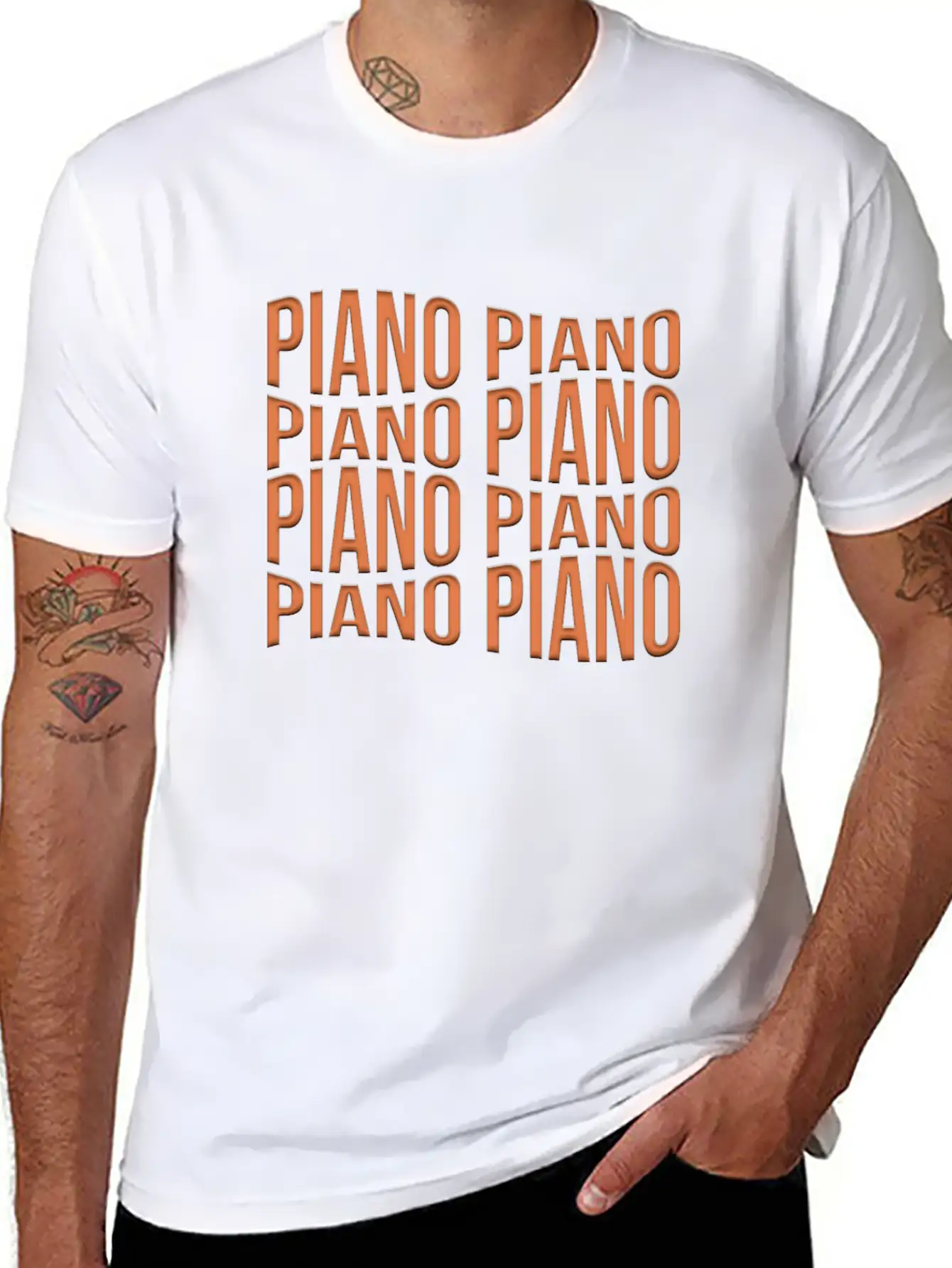 Piano Essential Cotton Tee For Daily Outfits – Unisex Style
