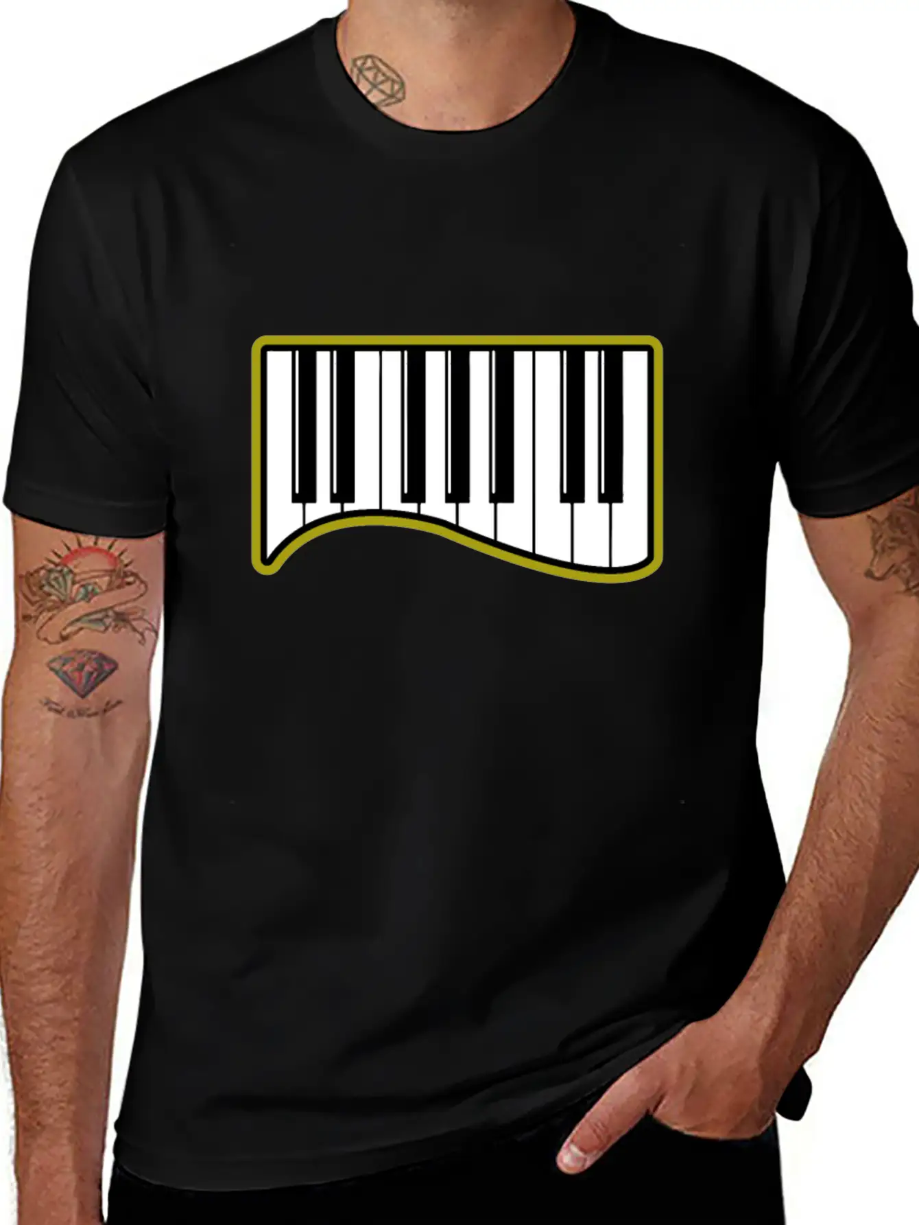 Piano Gift Sound Wing Instrument Breathable Graphic T-Shirt – Perfect For Casual Days