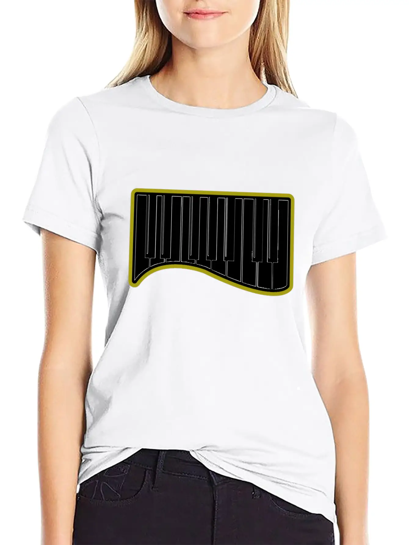 Piano Gift Sound Wing Instrument Breathable Graphic T-Shirt – Perfect For Casual Days