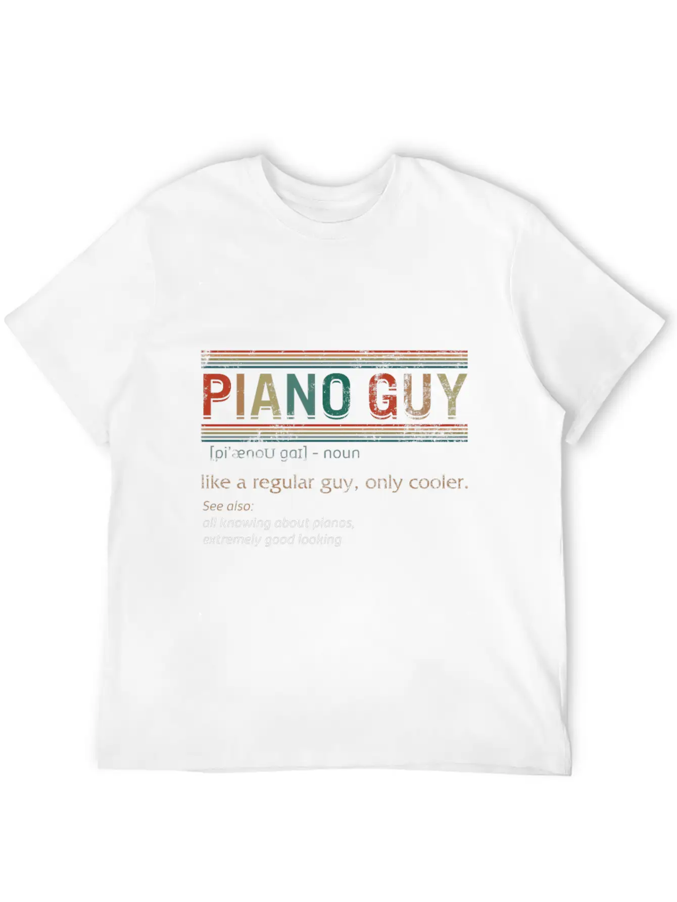 Piano Guy Definition Shirt, Instrument Piano, Breathable Soft Cotton T-Shirt – Timeless Casual Look