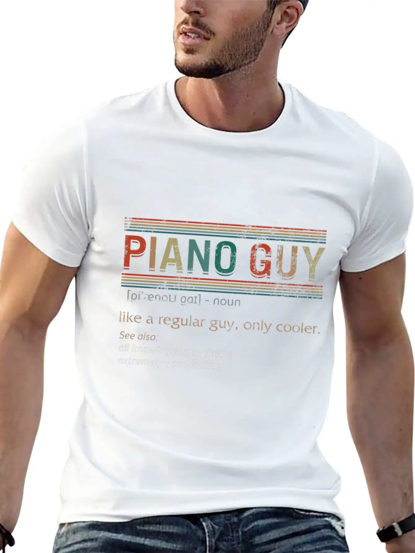 Piano Guy Definition Shirt, Instrument Piano, Breathable Soft Cotton T-Shirt – Timeless Casual Look