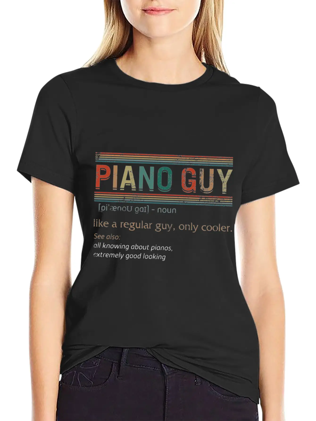 Piano Guy Definition Shirt, Instrument Piano, Breathable Soft Cotton T-Shirt – Timeless Casual Look