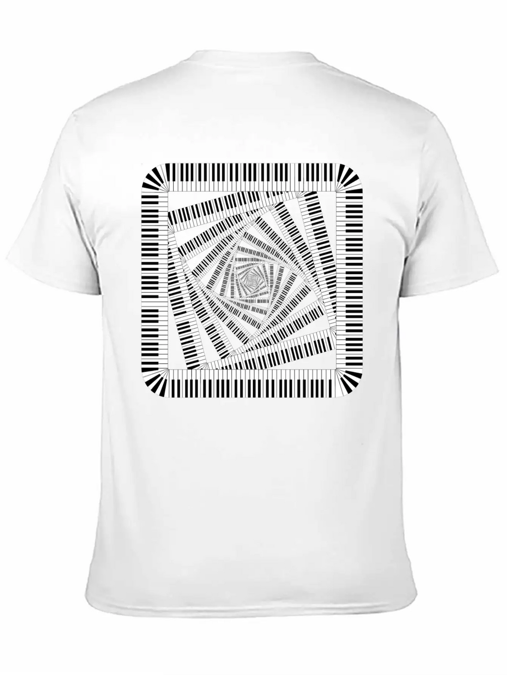 Piano Keys Rounded Square Vortex 2 Breathable Soft Cotton T-Shirt – Timeless Casual Look