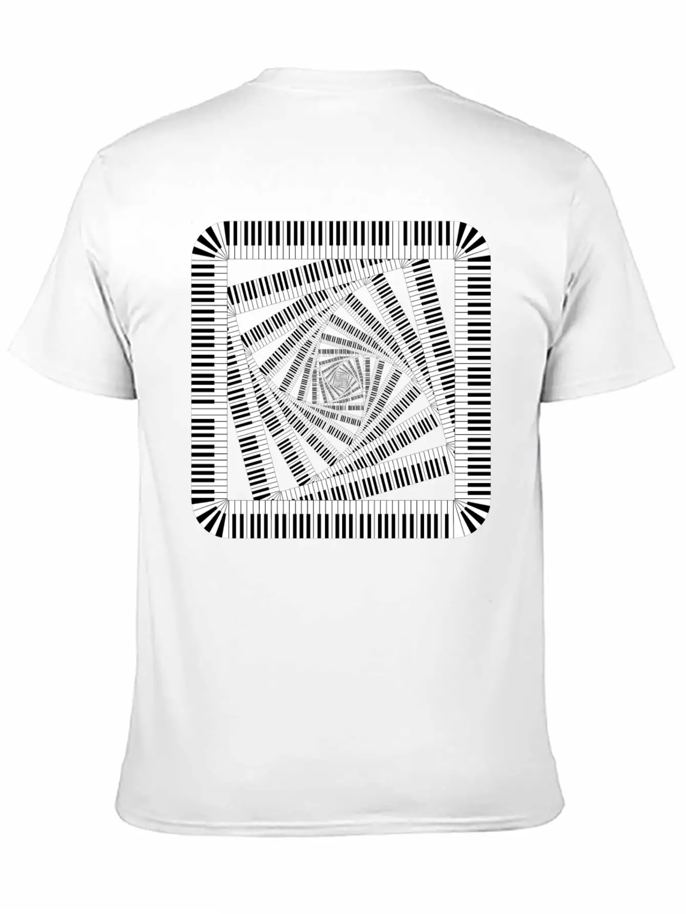 Piano Keys Rounded Square Vortex 2 Breathable Soft Cotton T-Shirt – Timeless Casual Look