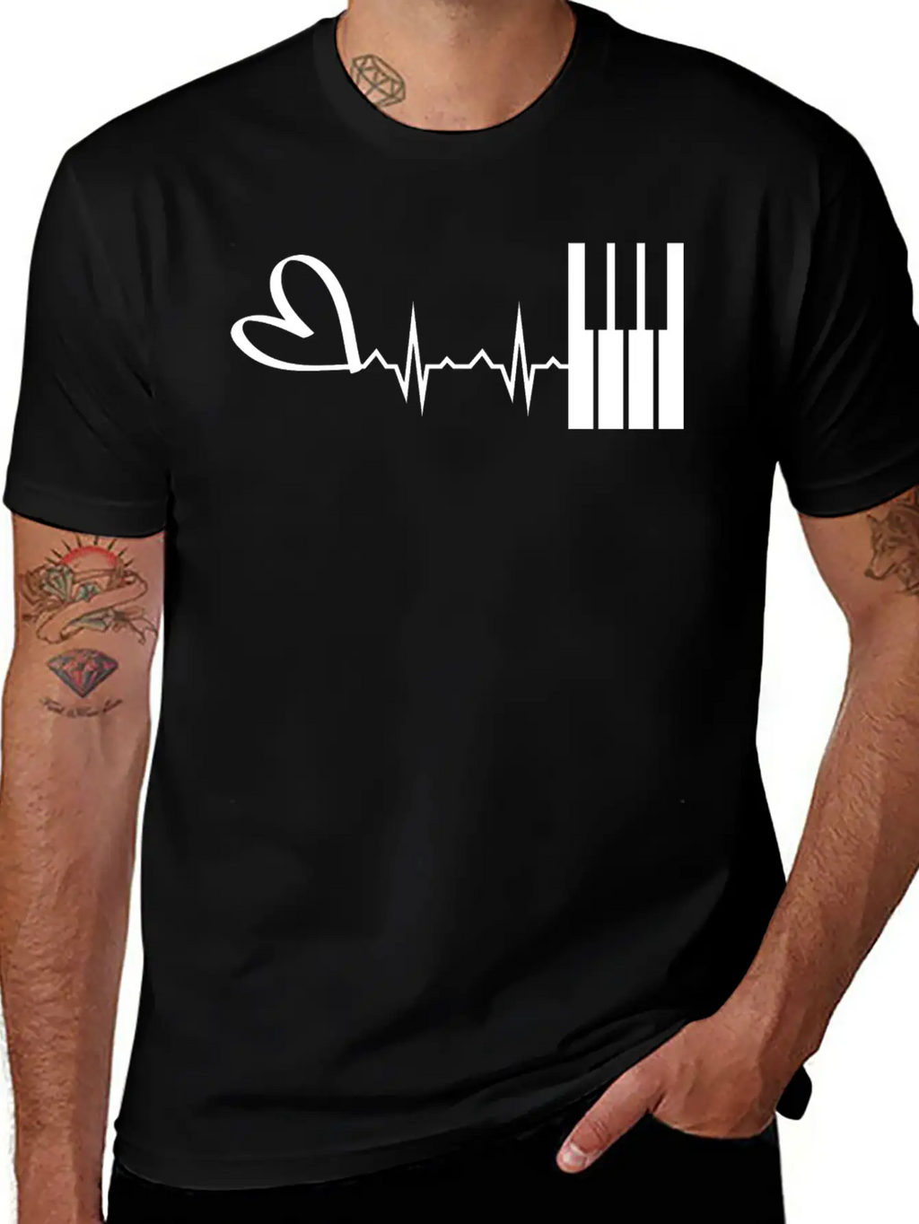 Piano Music Instrument Breathable Graphic T-Shirt – Perfect For Casual Days