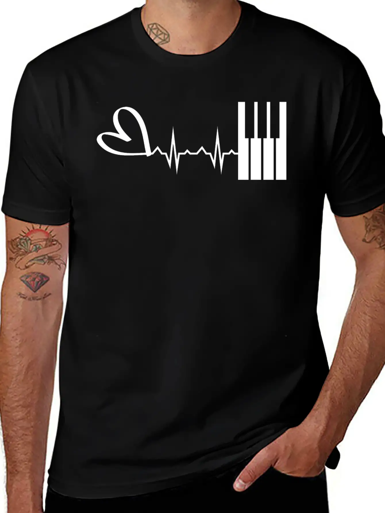 Piano Music Instrument Breathable Graphic T-Shirt – Perfect For Casual Days