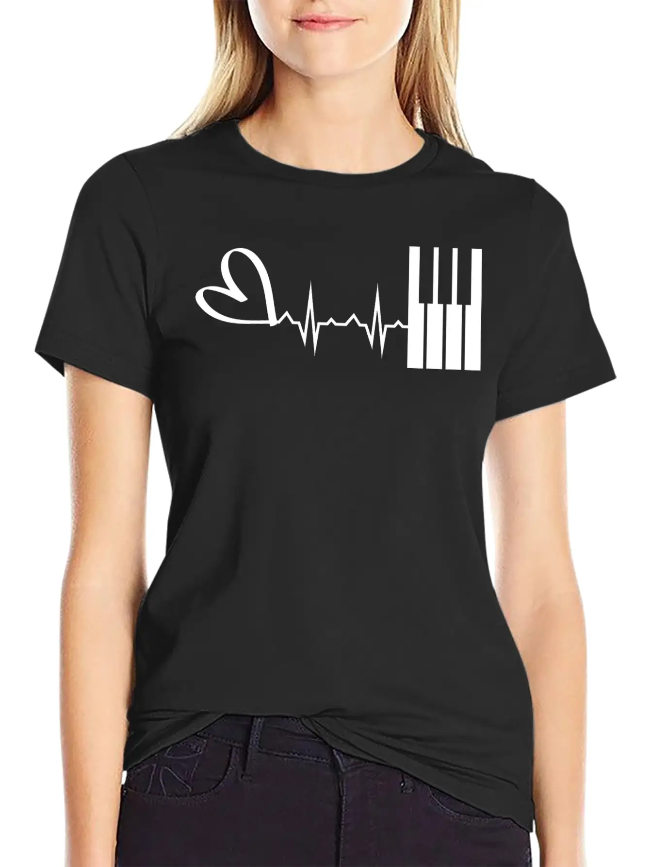 Piano Music Instrument Breathable Graphic T-Shirt – Perfect For Casual Days