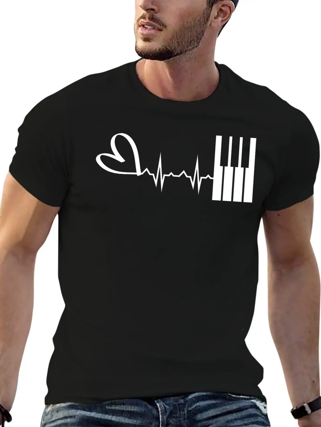 Piano Music Instrument Breathable Graphic T-Shirt – Perfect For Casual Days