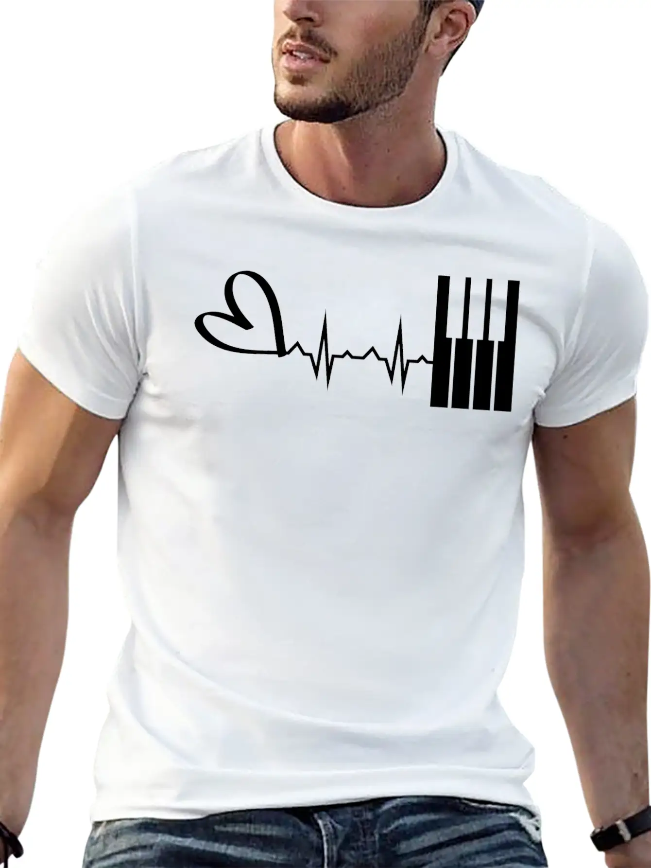Piano Music Instrument Breathable Graphic T-Shirt – Perfect For Casual Days