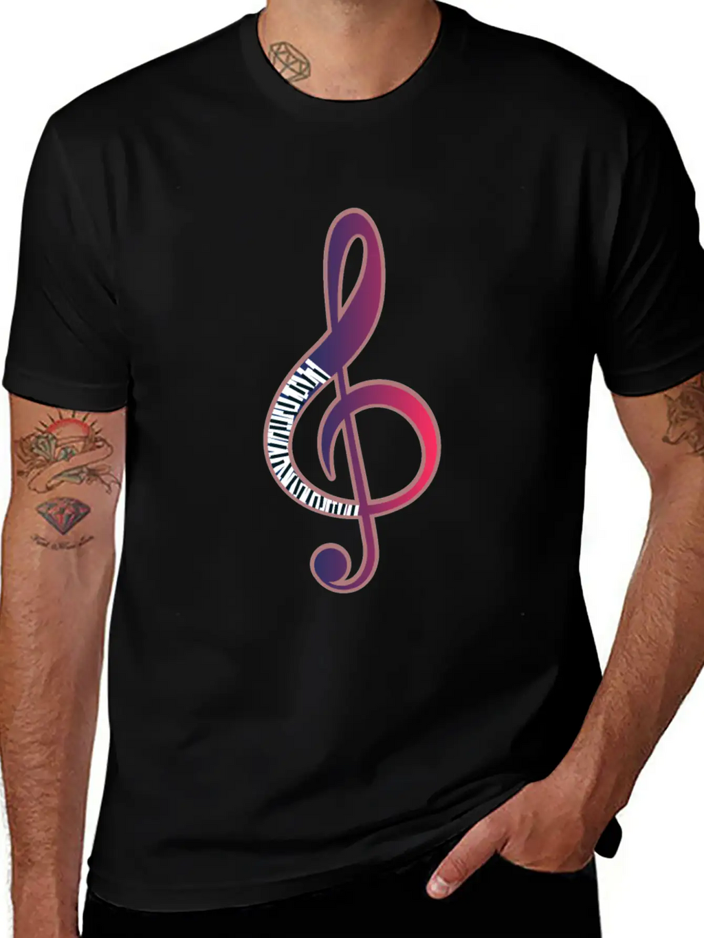 Piano Music Note Musician Pianist Gift Basic Graphic T-Shirt – Daily Comfort In Soft Cotton