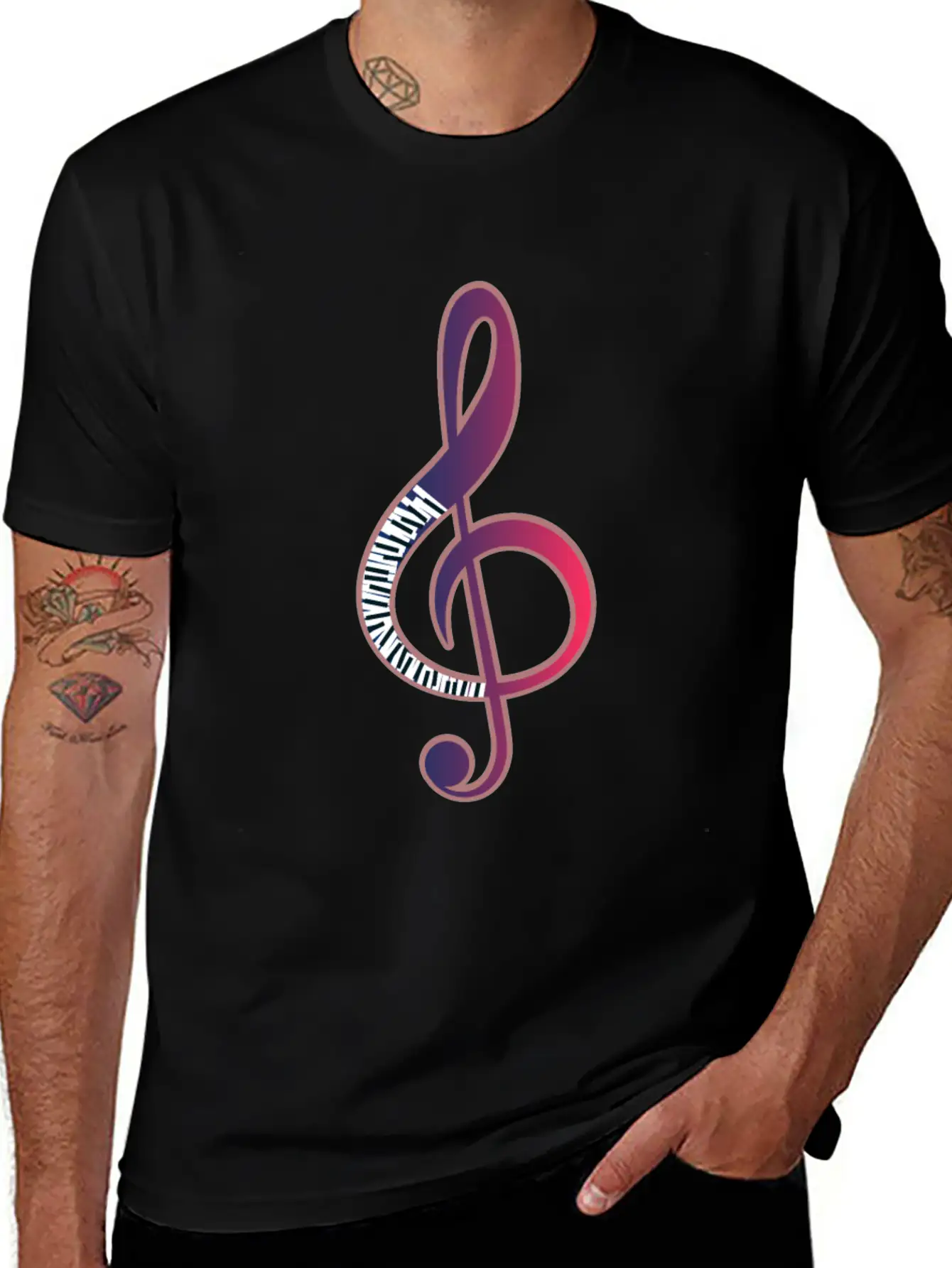 Piano Music Note Musician Pianist Gift Basic Graphic T-Shirt – Daily Comfort In Soft Cotton