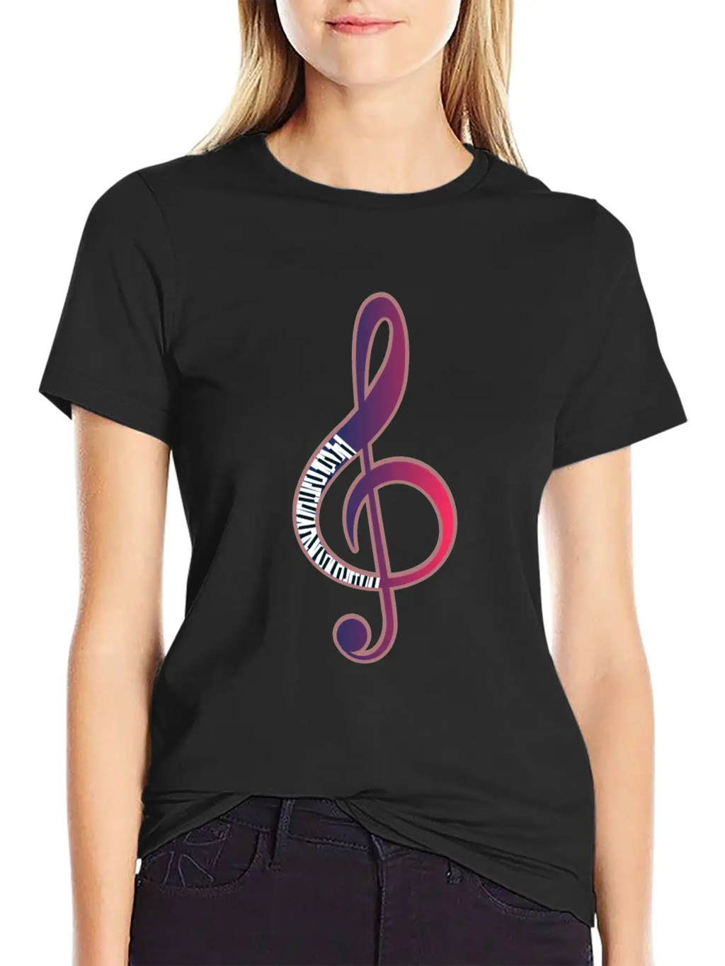 Piano Music Note Musician Pianist Gift Basic Graphic T-Shirt – Daily Comfort In Soft Cotton