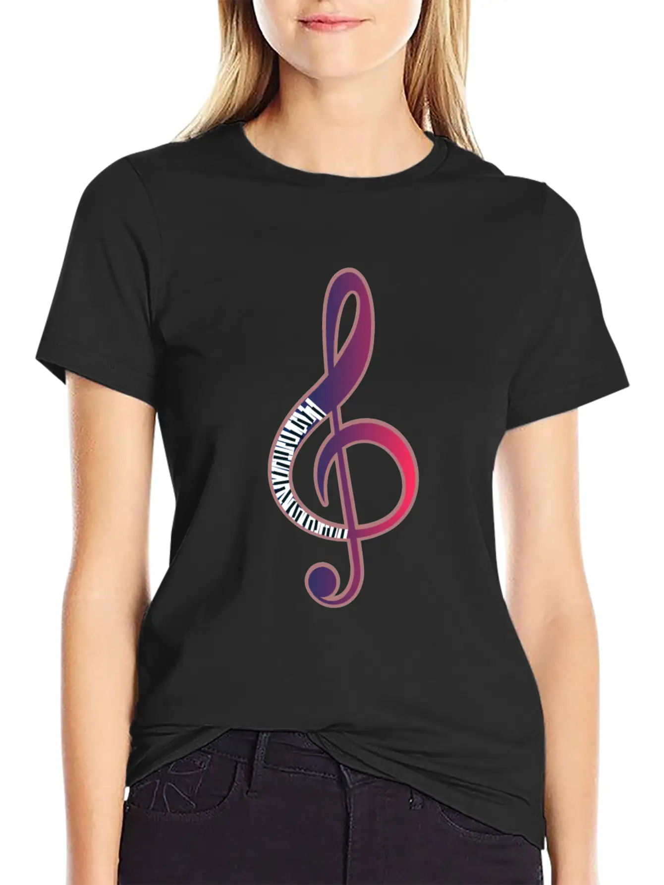 Piano Music Note Musician Pianist Gift Basic Graphic T-Shirt – Daily Comfort In Soft Cotton