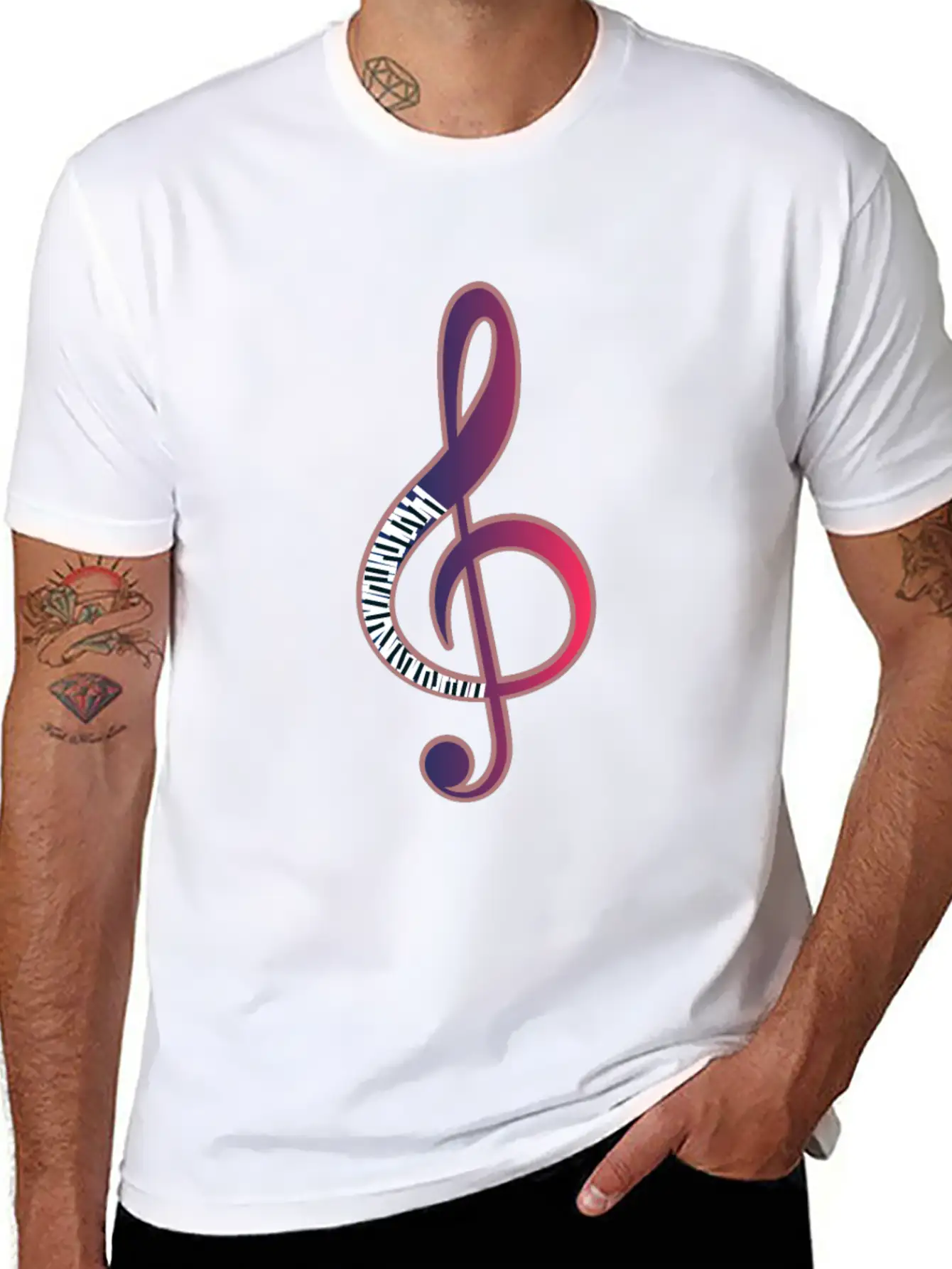 Piano Music Note Musician Pianist Gift Basic Graphic T-Shirt – Daily Comfort In Soft Cotton